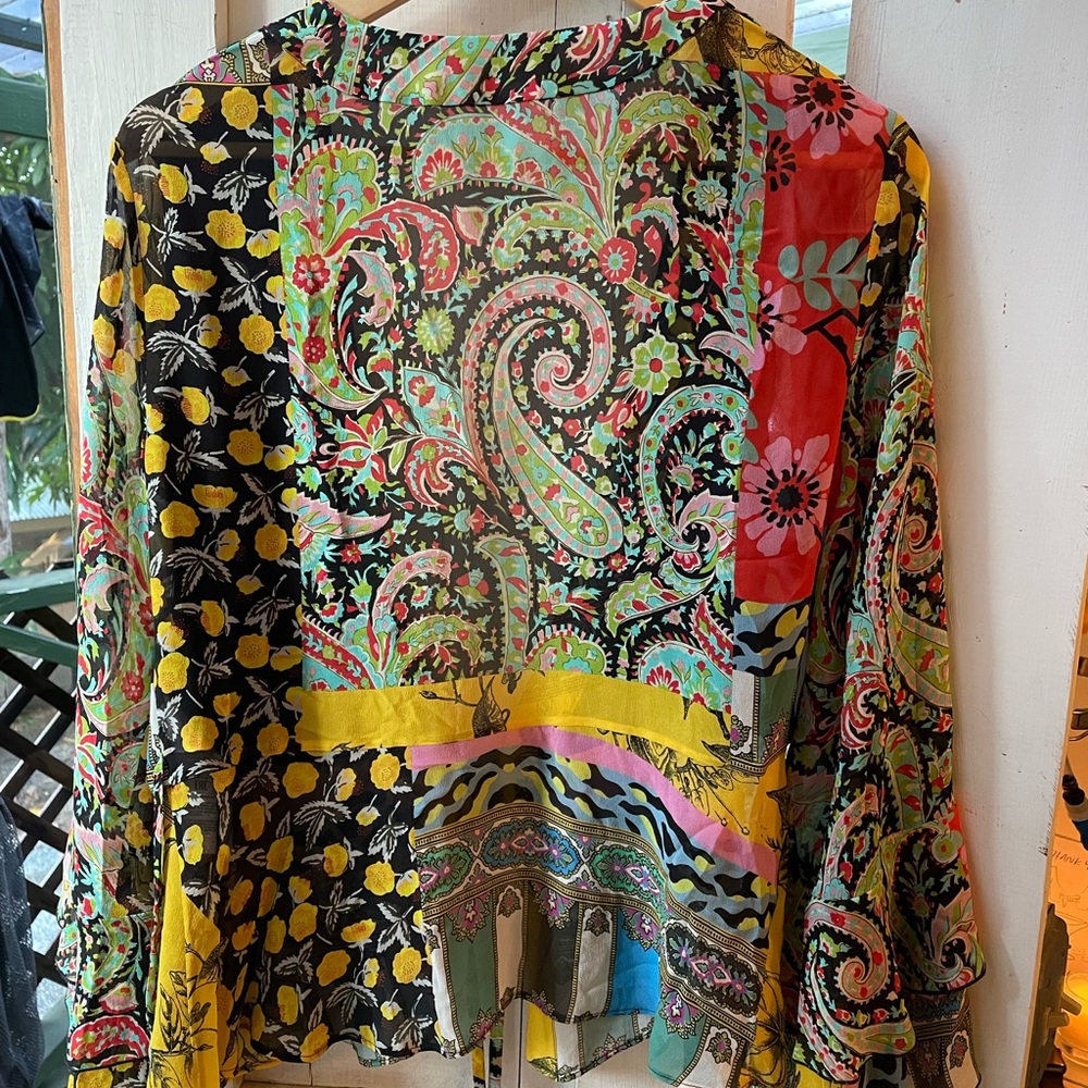 Etro it44 Etro Silk floral blouse top kimono - Picture 4 of 5